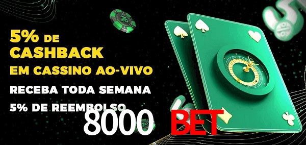 Promoções do cassino ao Vivo 8000 bet